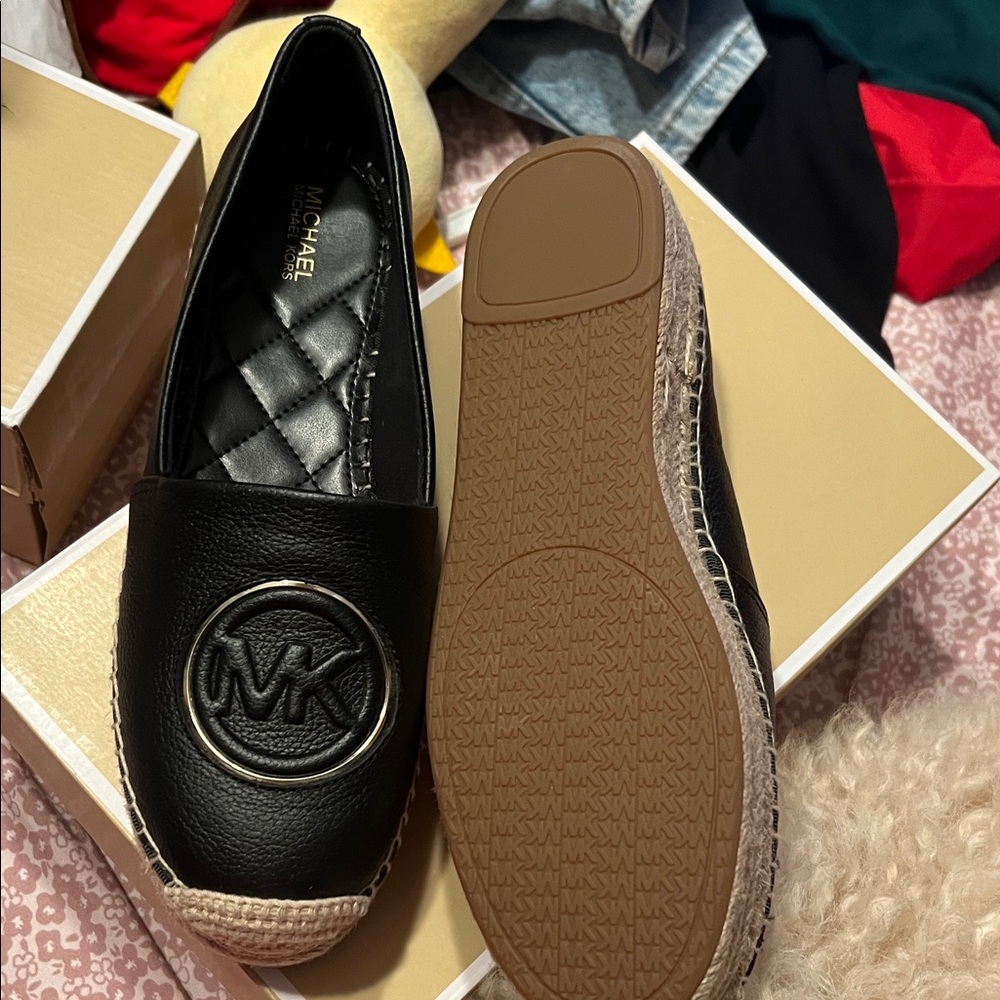 Michael Kors Black and Tan Espadrilles
